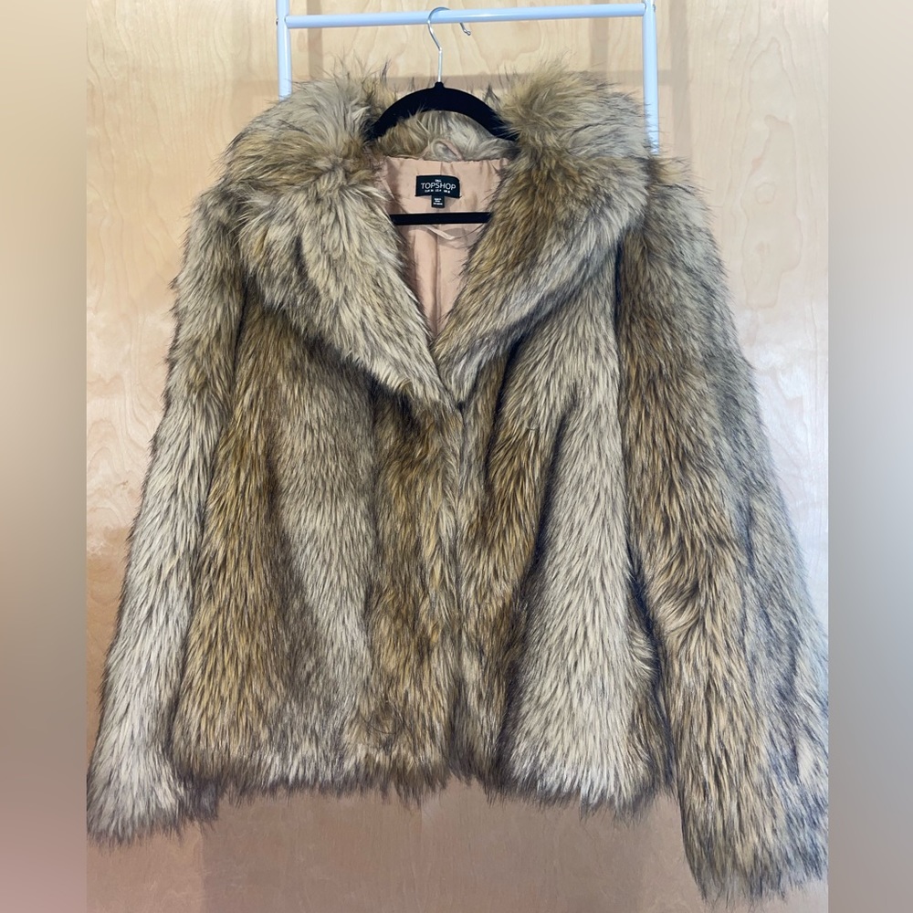 Topshop faux fur coat
